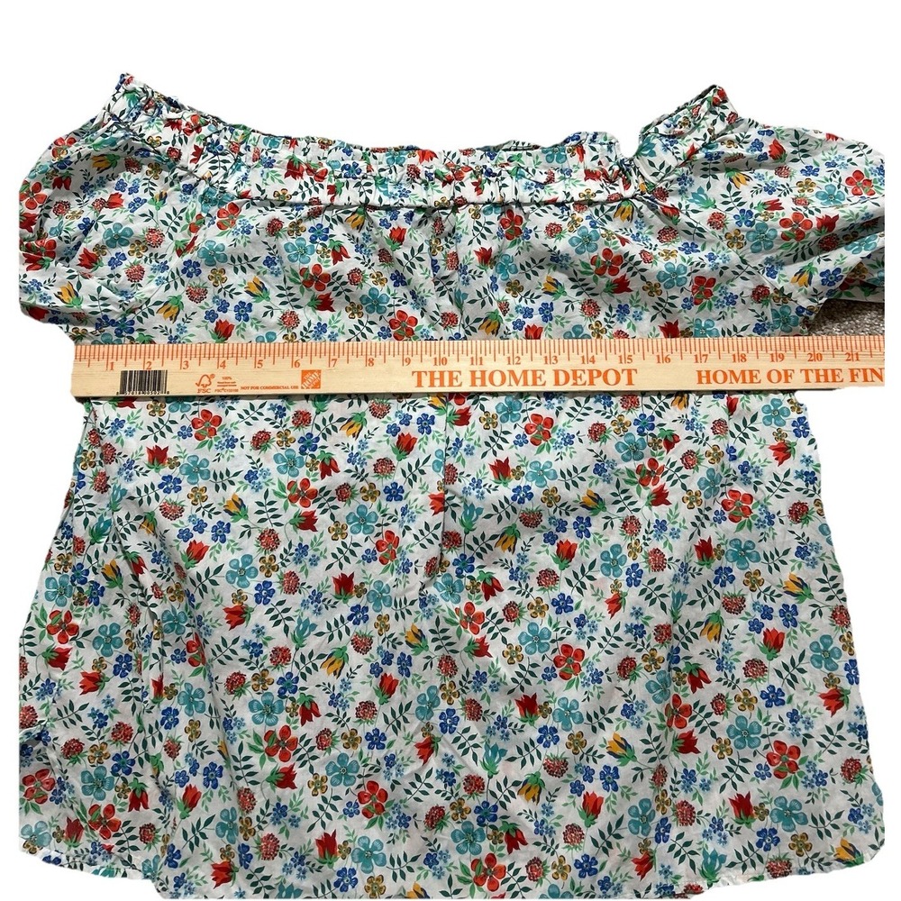 J.Crew Size 14 Liberty London Edenham Floral Off The Shoulder Puff Sleeve Blouse - Picture 3 of 7